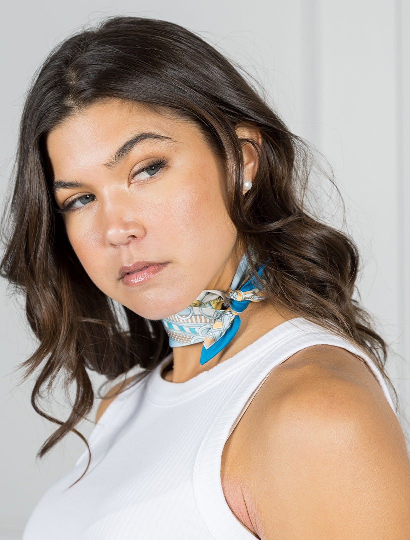 Belts and Buckles Scarf Blue - Zjoosh
