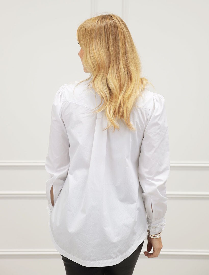 Ruffle Sleeve Bodysuit | White