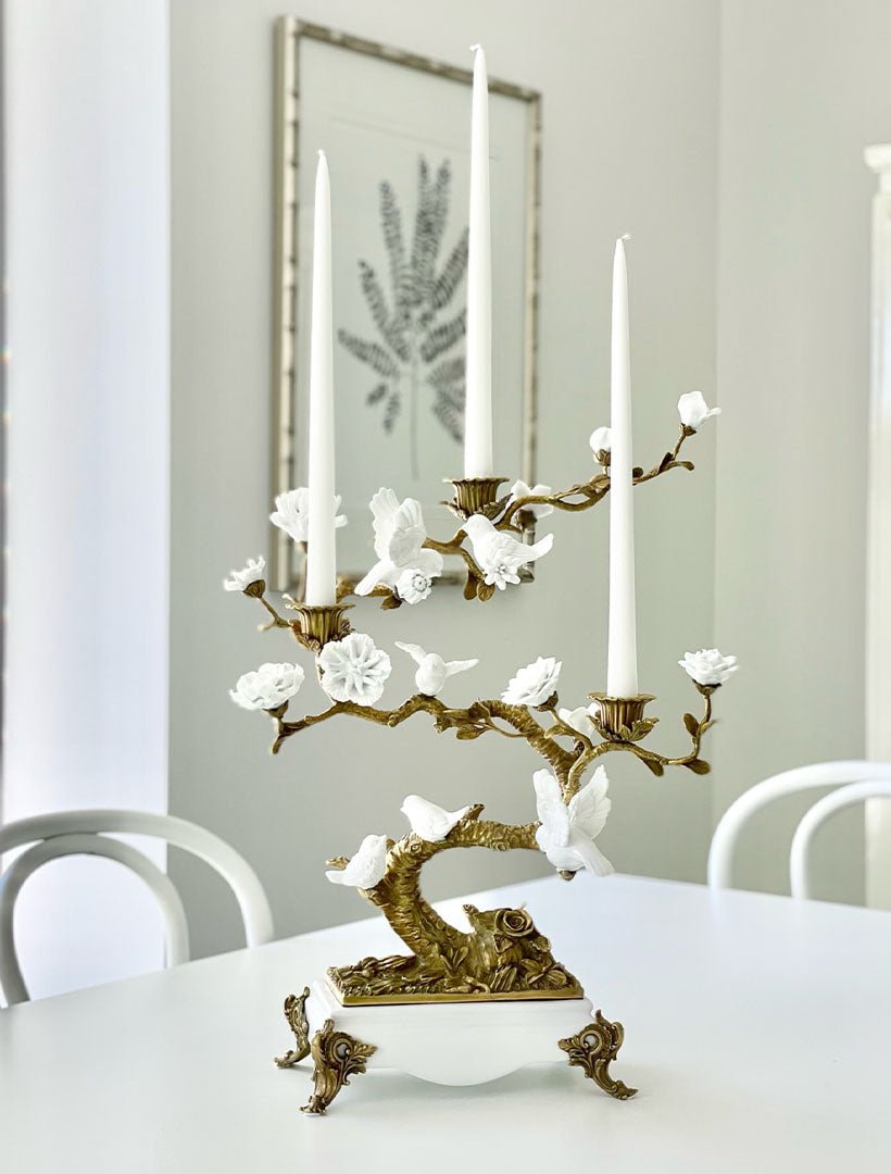Bird Tree Candelabra White - Zjoosh