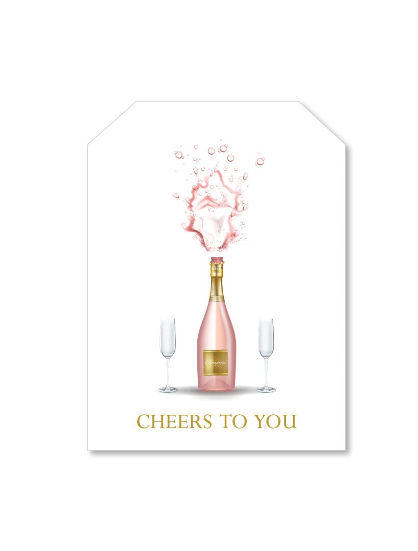 Cheers To You Champagne Gift Tag - Zjoosh