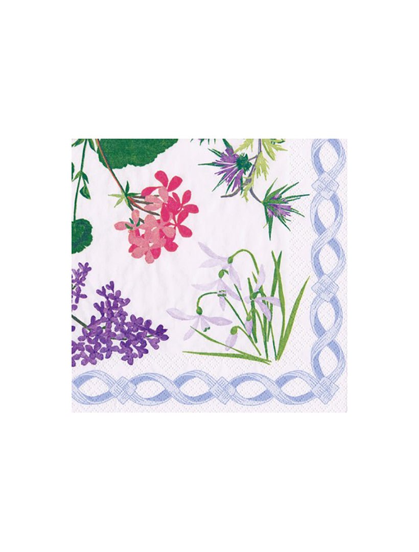Conservatory Mary Delany Flower Mosaics White Lunch Napkins - Zjoosh