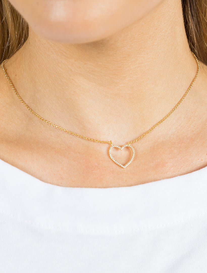 Crystal Heart Necklace Gold - Zjoosh