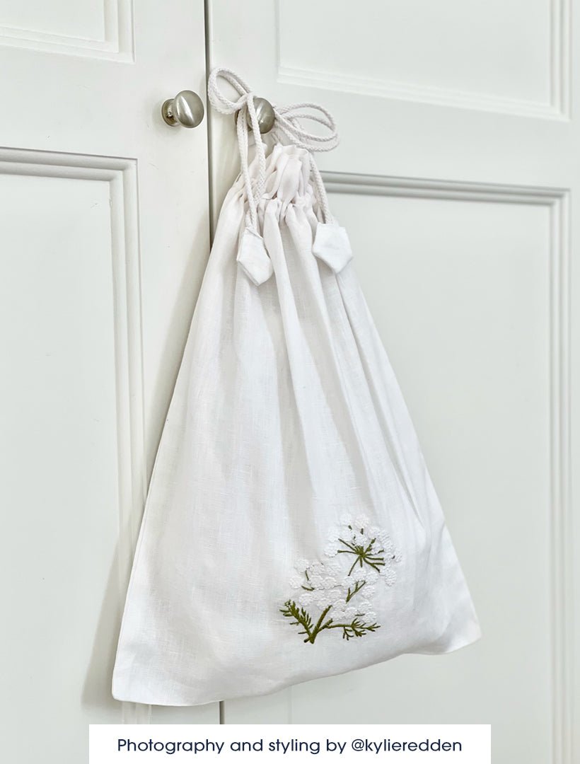 Embroidered Lace Flower Laundry Bag - Zjoosh