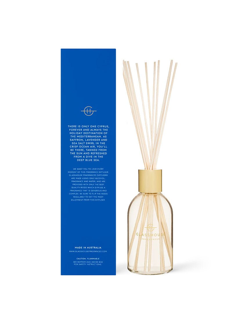 Glasshouse Fragrance Diving Into Cyprus Diffuser 250ml - Zjoosh