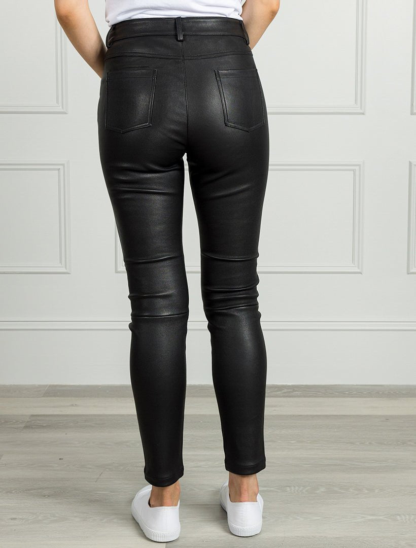 Lana Genuine Leather Pants Black - Zjoosh