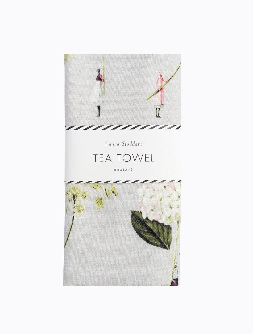 Laura Stoddart Giftware In Bloom Tea Towel Green Flowers - Zjoosh
