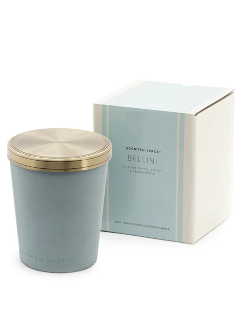 Leather Candle Bellini 900g Pale Blue - Zjoosh
