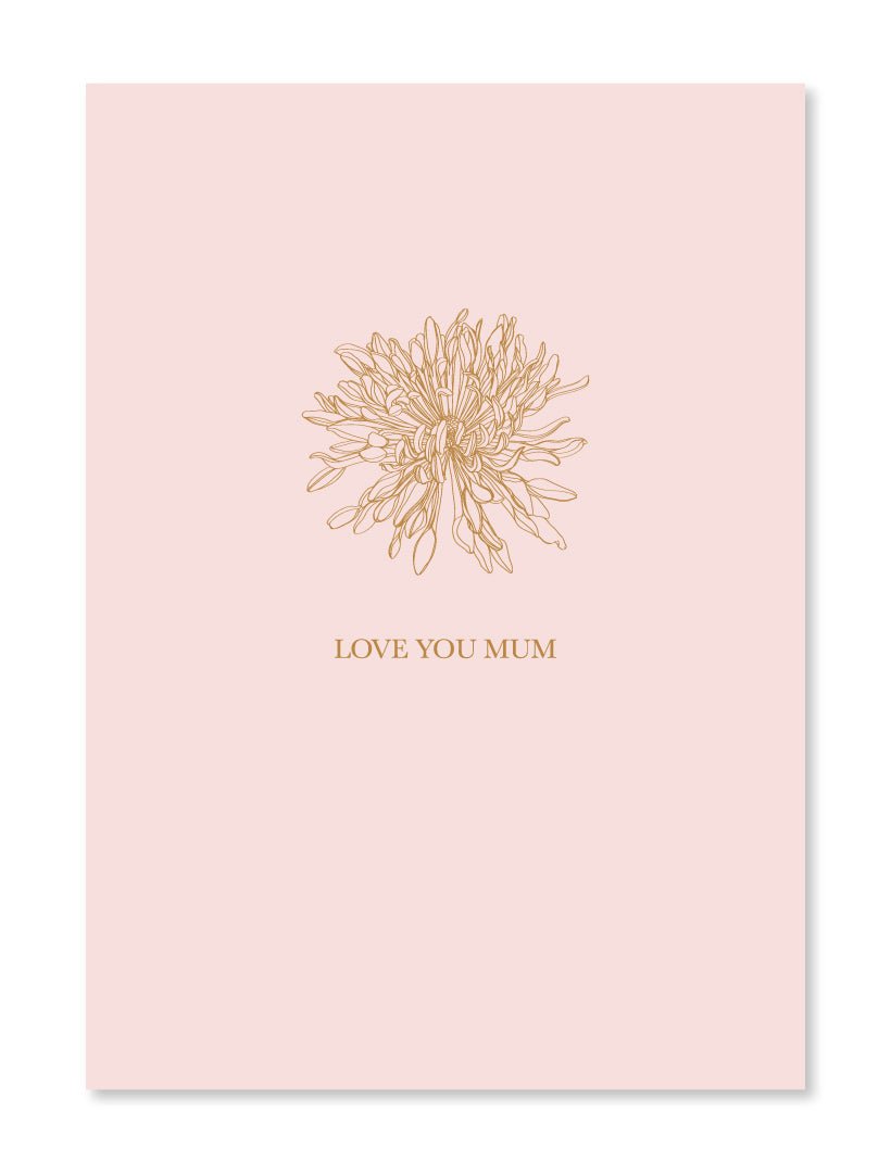 Love You Mum Flower Card - Zjoosh