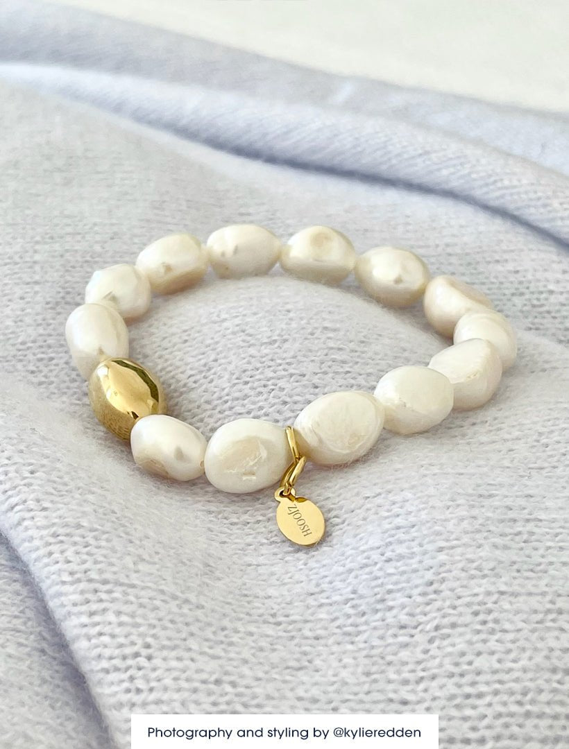 Pearl Bracelet Gold Bean - Zjoosh