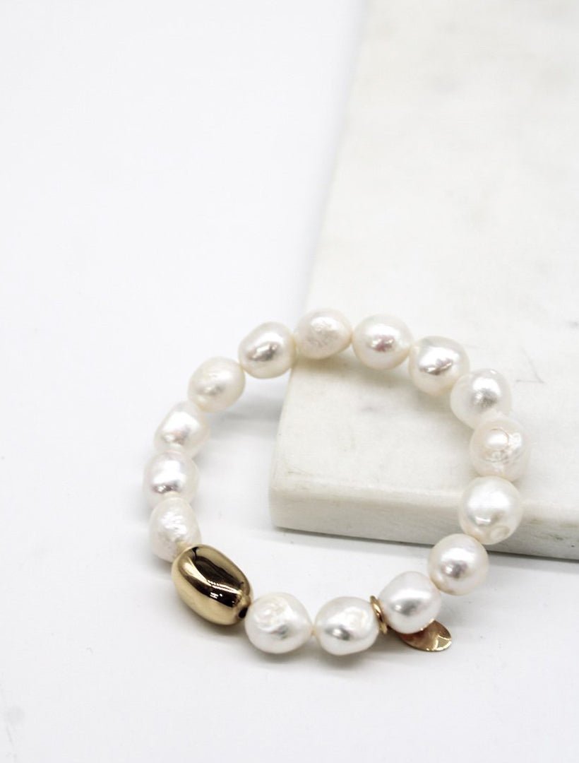 Pearl Bracelet Gold Bean - Zjoosh