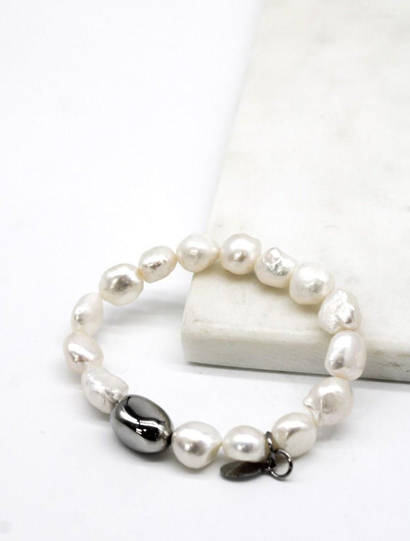 Pearl Bracelet Silver Bean - Zjoosh