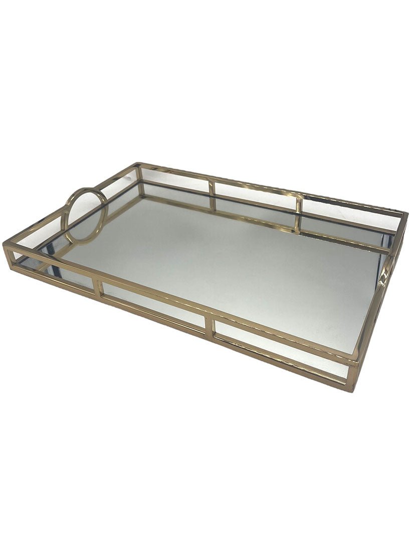 Rectangle Arch Handle Tray Gold Large - Zjoosh