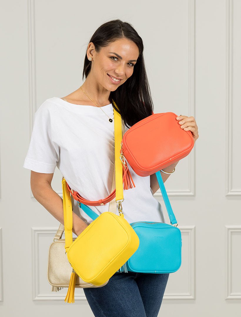 Buy Puro Cosa Daffodil Embellished Bag Online | Aza Fashions