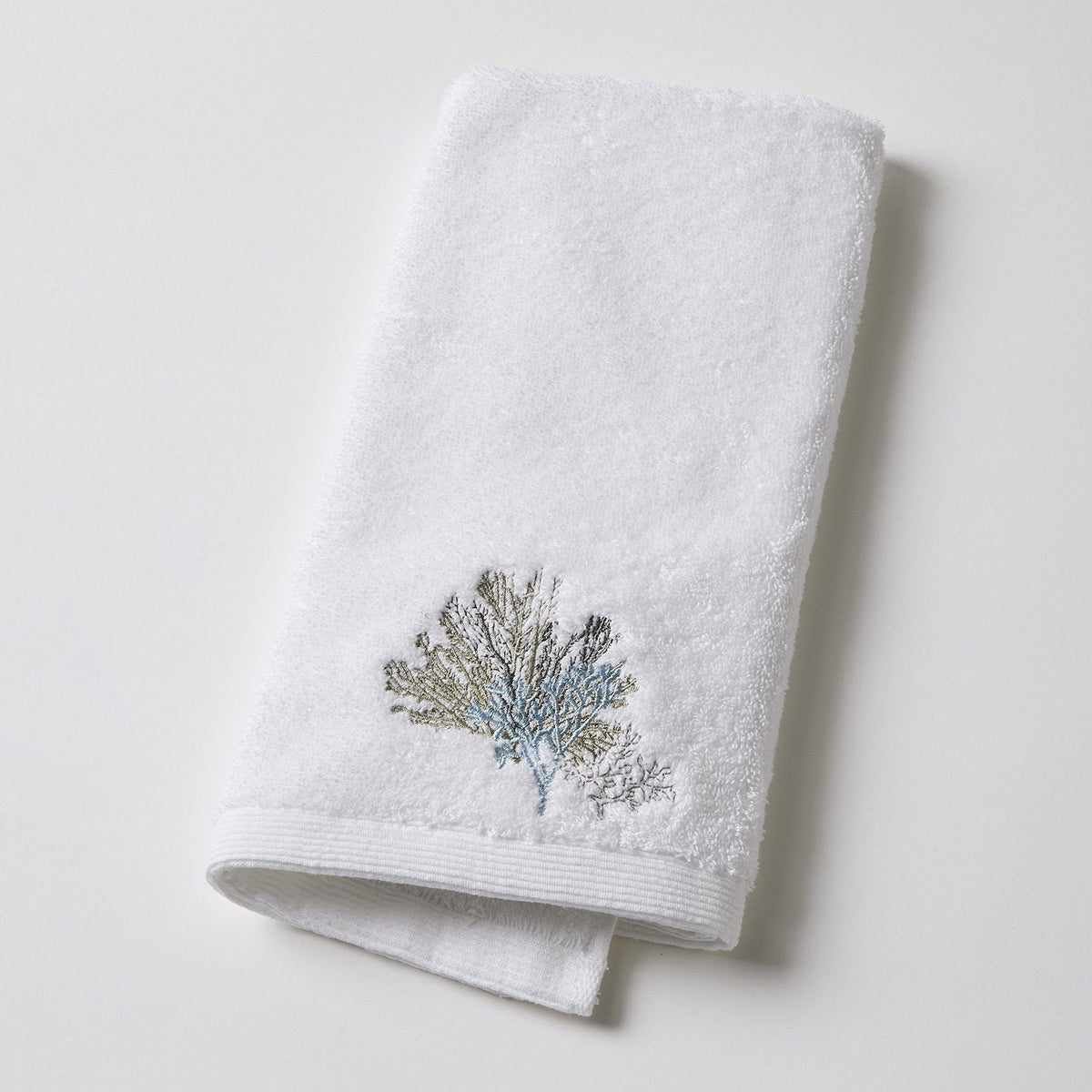 Sea Coral Embroidered Hand Towel - Zjoosh