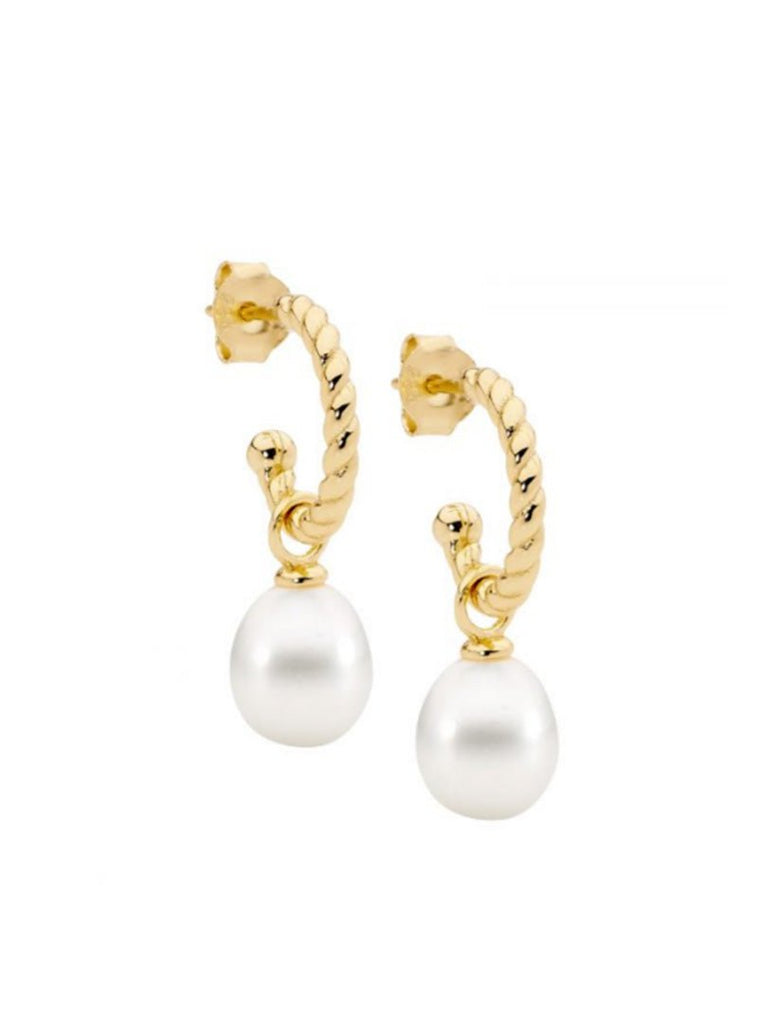 Pearl Drop Hook Earrings Silver - Zjoosh