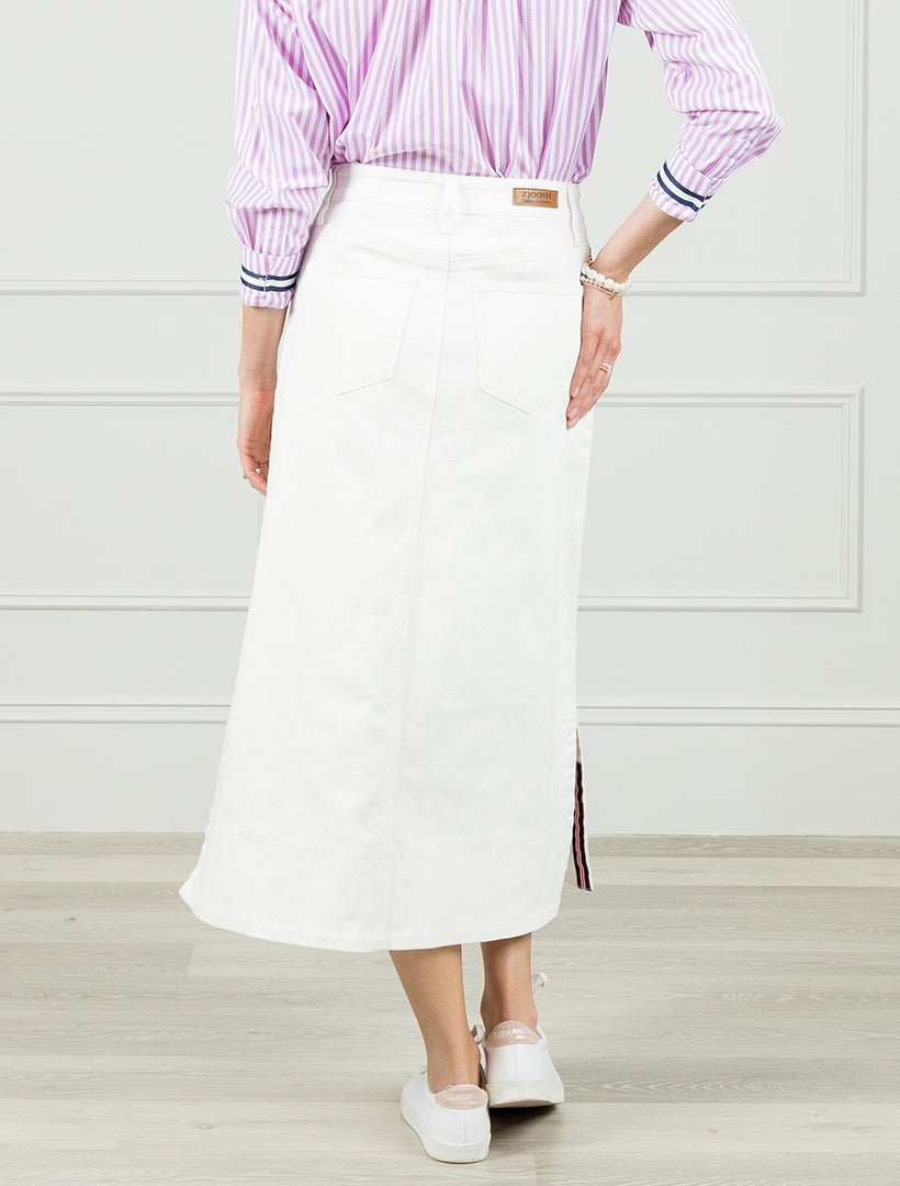 Wanda Denim Skirt White - Zjoosh