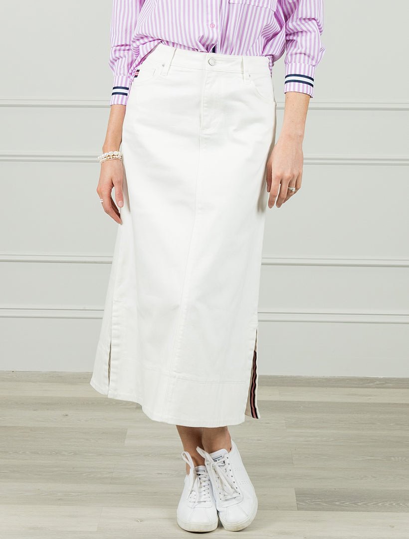 Wanda Denim Skirt White - Zjoosh
